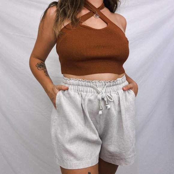 🐻 Princess Polly paperbag linen shorts 🐻 - Picture 2 of 10